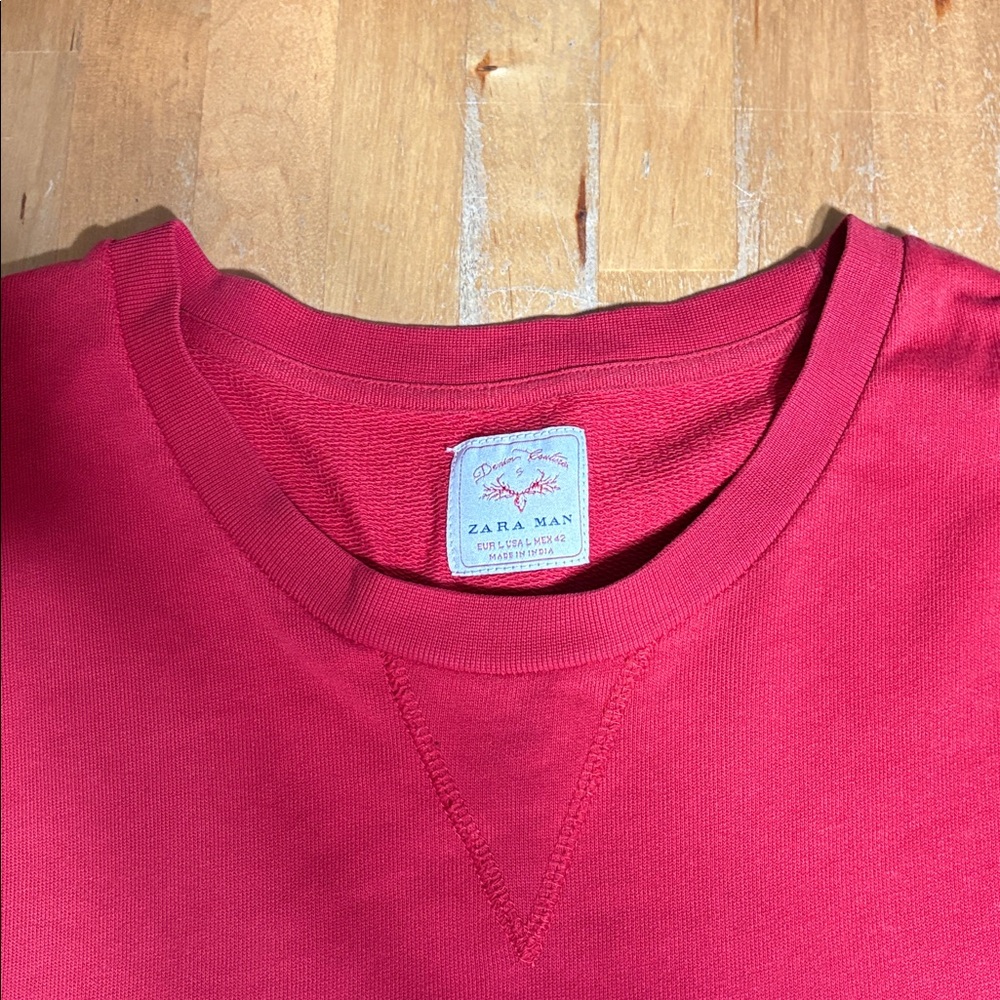 Zara Man Red 'Revive' Short Sleeve Tee - Picture 4 of 10